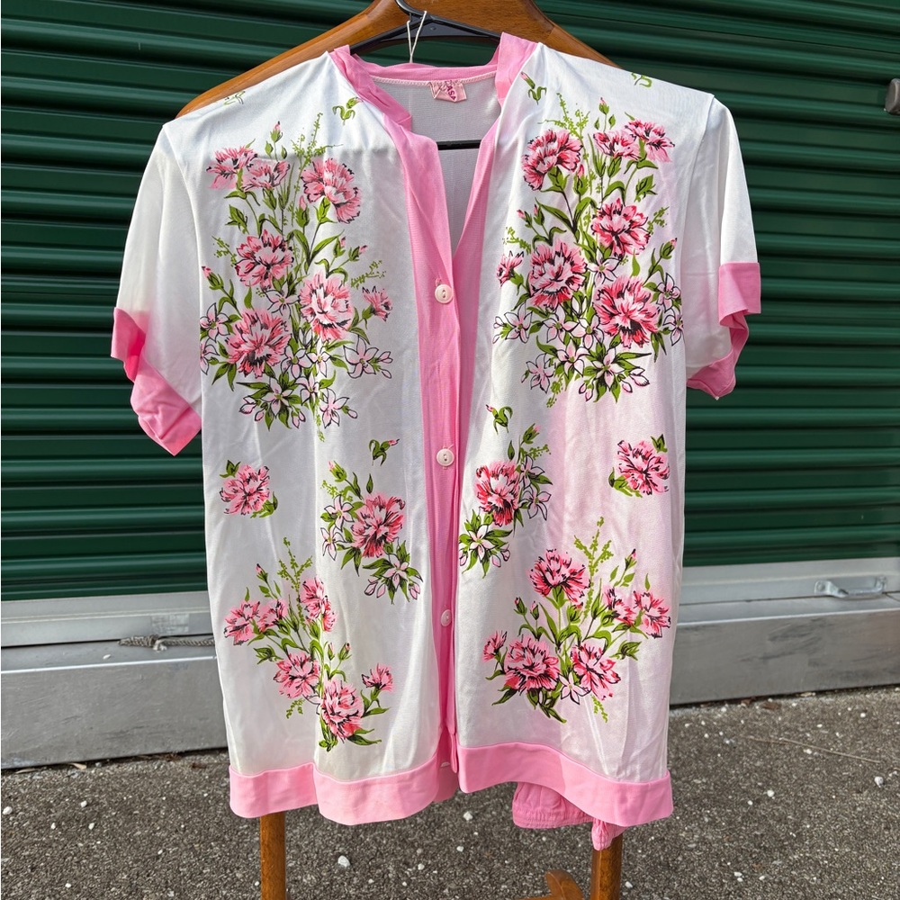 Vintage Floral Button-Up PJ set